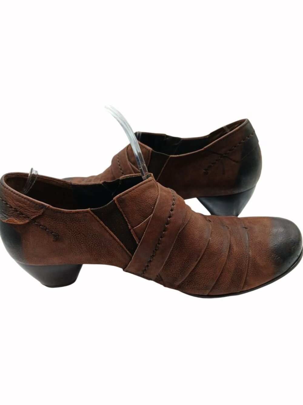 Gabor Comfort Brown Leather Pleated Low Boots Shootie Shoes UK 7 USA Booties - Picture 12 of 16